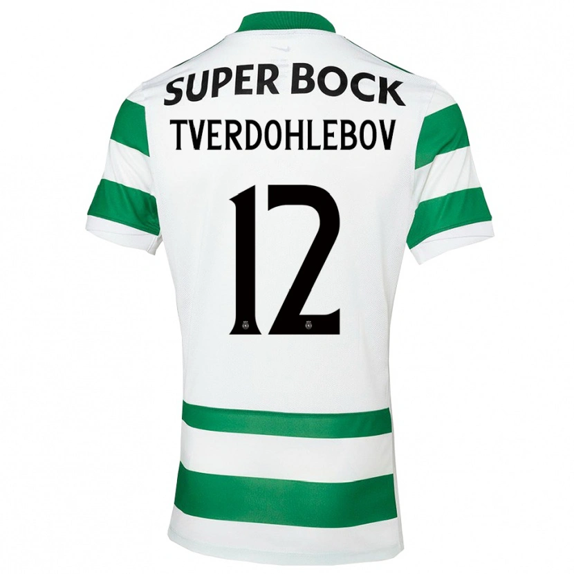 Danxen Mænd Alex Tverdohlebov #12 Grøn Hvid Hjemmebane Spillertrøjer 2025/26 Trøje T-Shirt