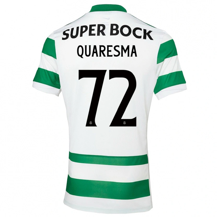 Danxen Mænd Eduardo Quaresma #72 Grøn Hvid Hjemmebane Spillertrøjer 2025/26 Trøje T-Shirt