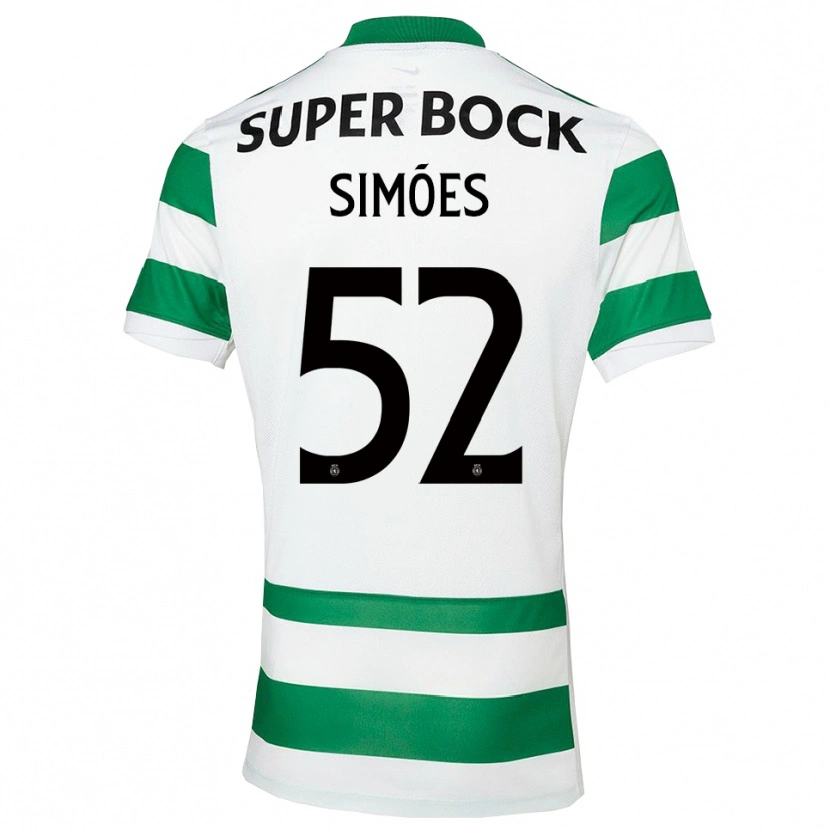 Danxen Mænd João Simões #52 Grøn Hvid Hjemmebane Spillertrøjer 2025/26 Trøje T-Shirt