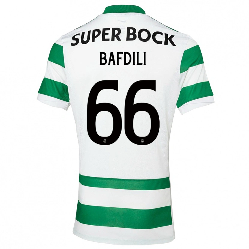 Danxen Mænd Zaïd Bafdili #66 Grøn Hvid Hjemmebane Spillertrøjer 2025/26 Trøje T-Shirt