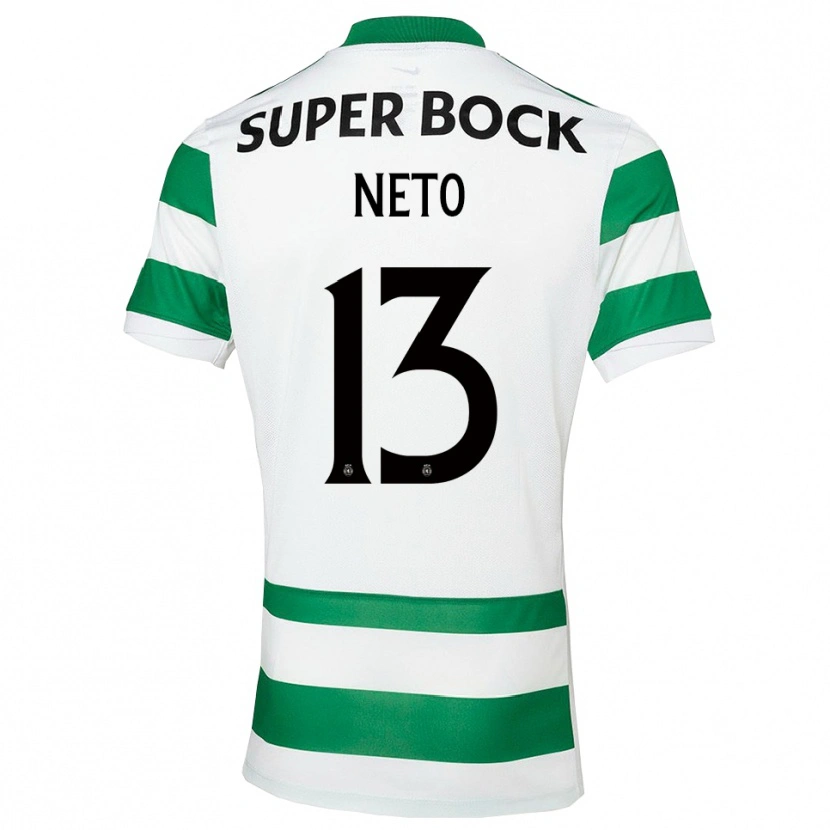 Danxen Mænd Luis Neto #13 Grøn Hvid Hjemmebane Spillertrøjer 2025/26 Trøje T-Shirt