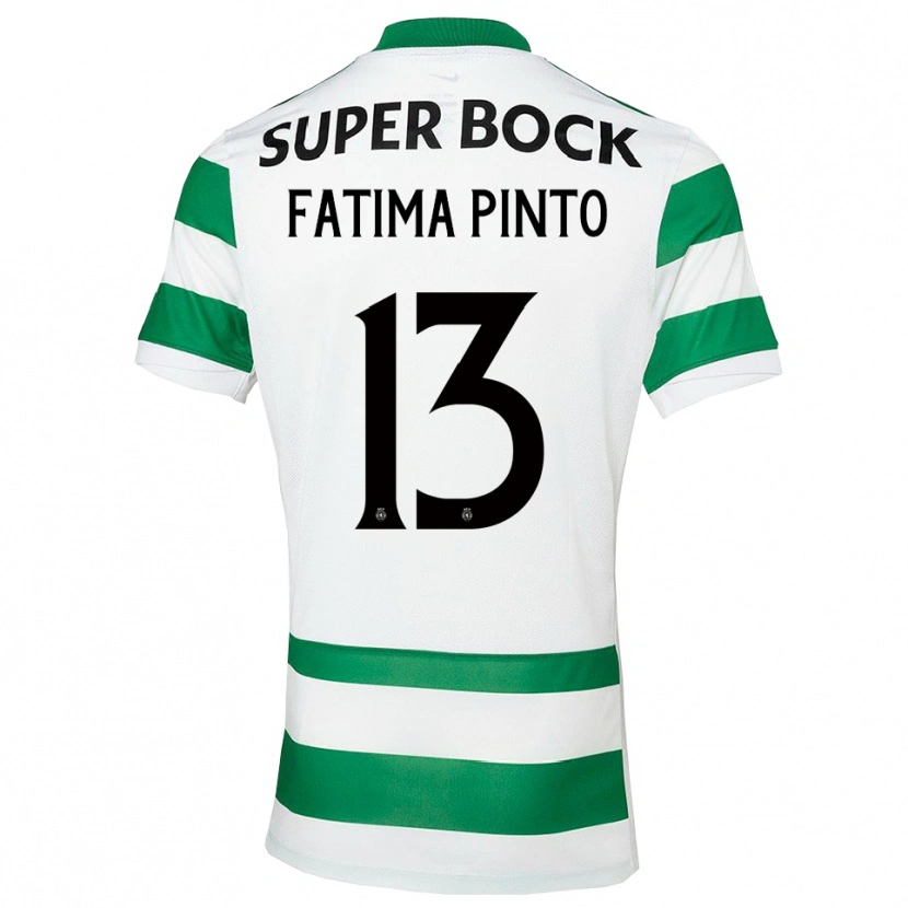Danxen Mænd Fátima Alexandra Figueira Pinto #13 Grøn Hvid Hjemmebane Spillertrøjer 2025/26 Trøje T-Shirt
