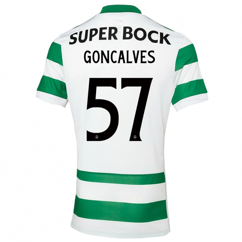 Danxen Mænd Inês Gonçalves #57 Grøn Hvid Hjemmebane Spillertrøjer 2025/26 Trøje T-Shirt
