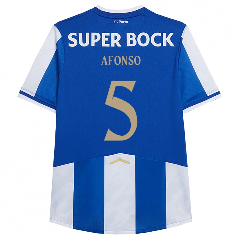 Danxen Mænd Zé Afonso #5 Blå Hvid Hjemmebane Spillertrøjer 2025/26 Trøje T-Shirt
