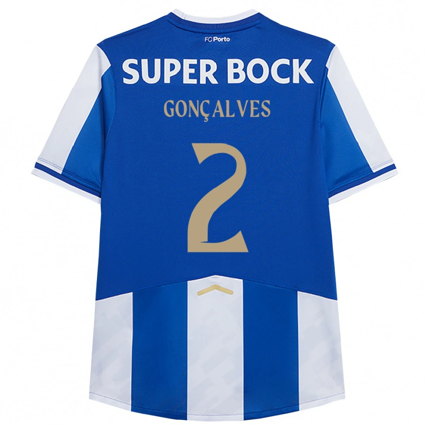 Danxen Mænd Ema Gonçalves #2 Blå Hvid Hjemmebane Spillertrøjer 2025/26 Trøje T-Shirt