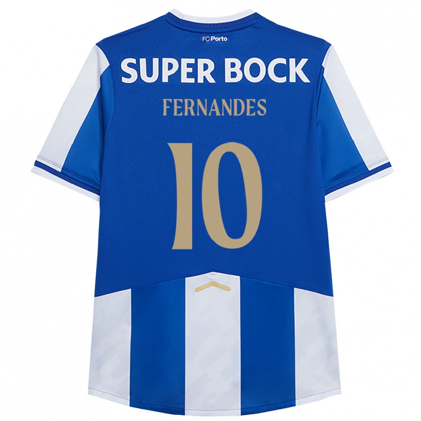 Danxen Mænd Francisco Fernandes #10 Blå Hvid Hjemmebane Spillertrøjer 2025/26 Trøje T-Shirt