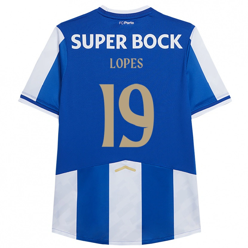 Danxen Mænd João Lopes #19 Blå Hvid Hjemmebane Spillertrøjer 2025/26 Trøje T-Shirt