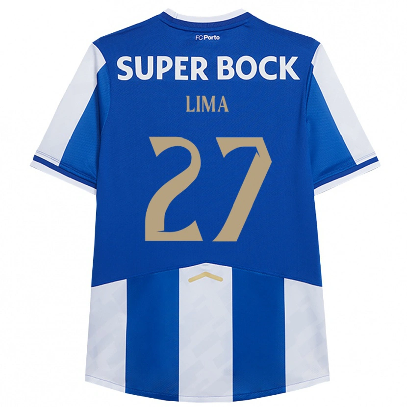 Danxen Mænd Cláudia Lima #27 Blå Hvid Hjemmebane Spillertrøjer 2025/26 Trøje T-Shirt