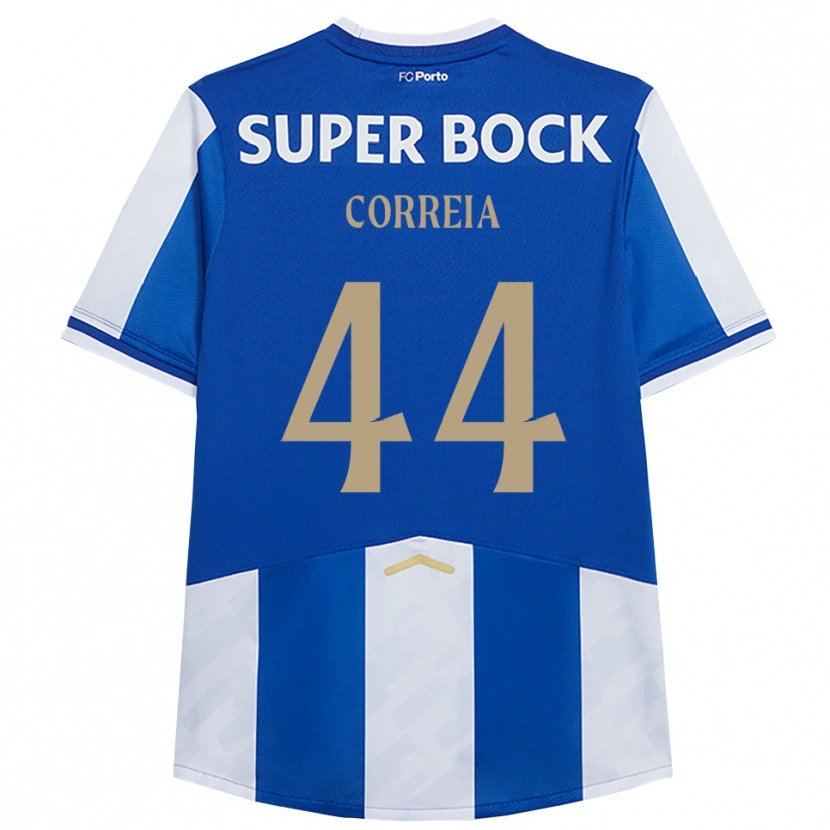 Danxen Mænd Romain Correia #44 Blå Hvid Hjemmebane Spillertrøjer 2025/26 Trøje T-Shirt
