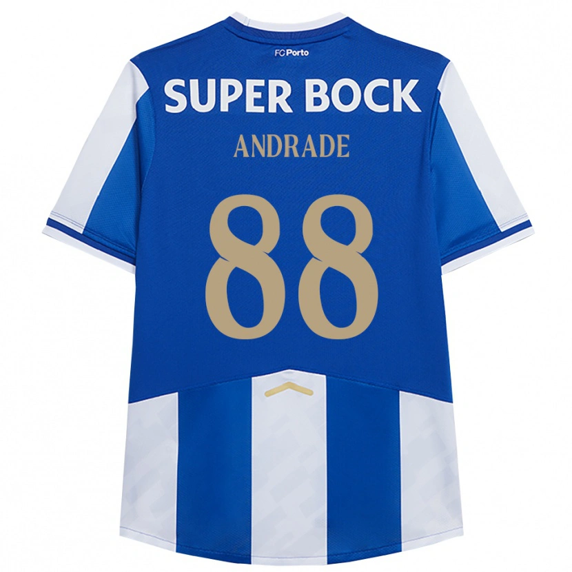 Danxen Mænd Domingos Andrade #88 Blå Hvid Hjemmebane Spillertrøjer 2025/26 Trøje T-Shirt