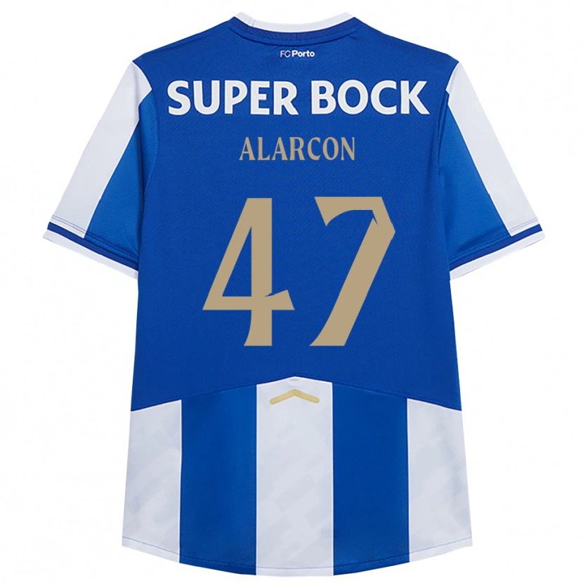 Danxen Mænd Ángel Alarcón #47 Blå Hvid Hjemmebane Spillertrøjer 2025/26 Trøje T-Shirt