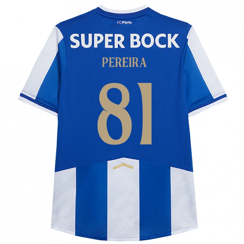 Danxen Mænd Martim Pereira #81 Blå Hvid Hjemmebane Spillertrøjer 2025/26 Trøje T-Shirt