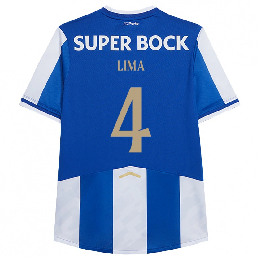 Danxen Mænd Karoline Lima #4 Blå Hvid Hjemmebane Spillertrøjer 2025/26 Trøje T-Shirt