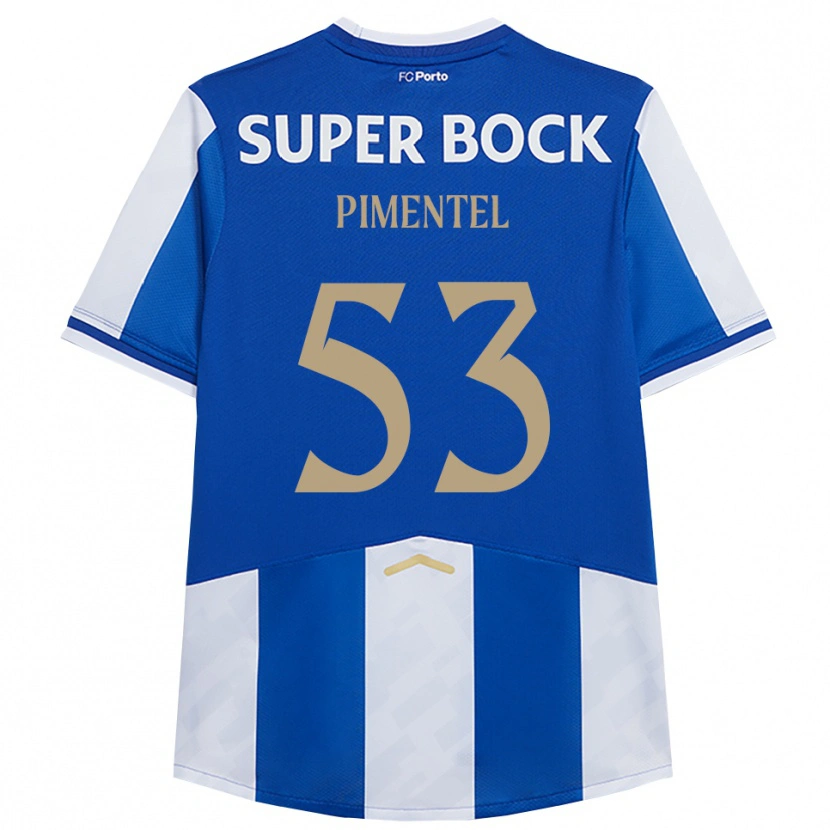 Danxen Mænd Eric Pimentel #53 Blå Hvid Hjemmebane Spillertrøjer 2025/26 Trøje T-Shirt