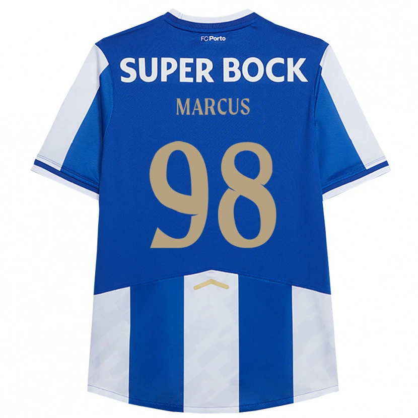 Danxen Mænd Abraham Marcus #98 Blå Hvid Hjemmebane Spillertrøjer 2025/26 Trøje T-Shirt