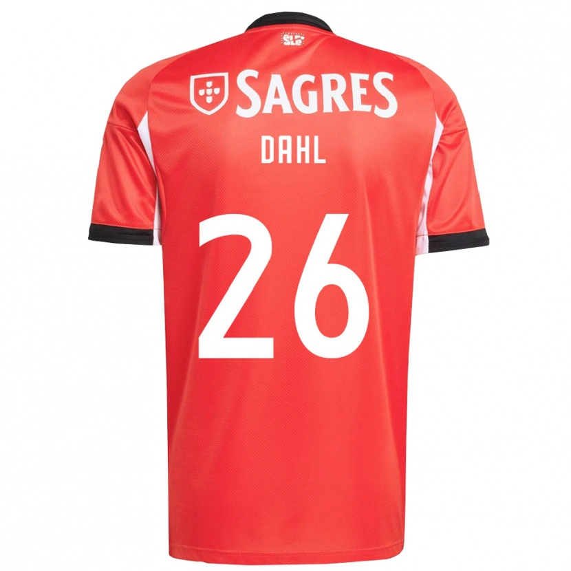 Danxen Mænd Samuel Dahl #26 Rød Hvid Hjemmebane Spillertrøjer 2025/26 Trøje T-Shirt