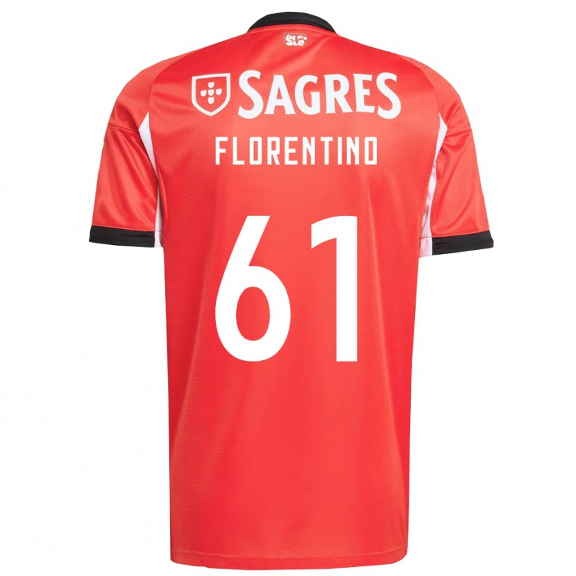 Danxen Mænd Florentino #61 Rød Hvid Hjemmebane Spillertrøjer 2025/26 Trøje T-Shirt