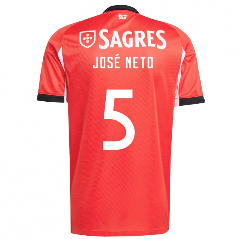 Danxen Mænd José Neto #5 Rød Hvid Hjemmebane Spillertrøjer 2025/26 Trøje T-Shirt