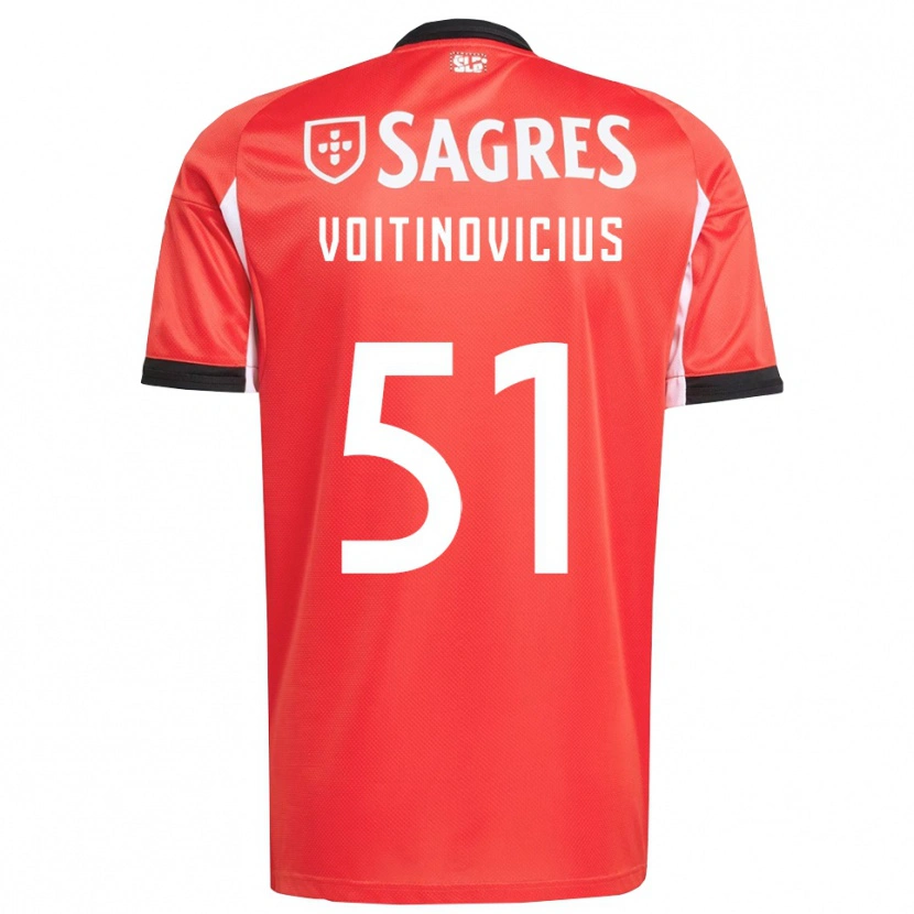 Danxen Mænd Arnas Voitinovičius #51 Rød Hvid Hjemmebane Spillertrøjer 2025/26 Trøje T-Shirt