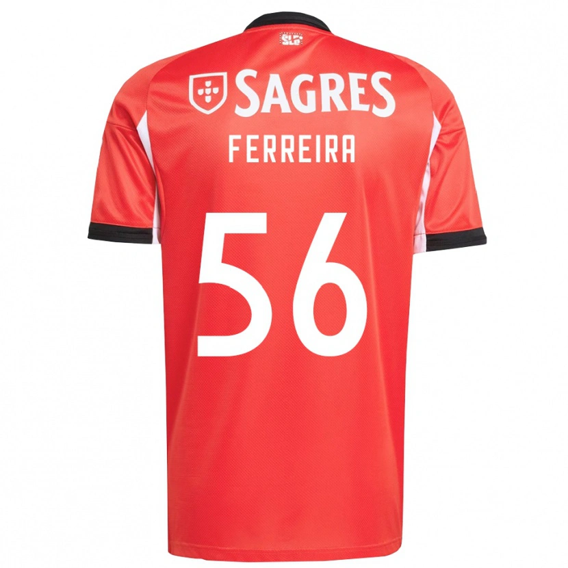 Danxen Mænd Martim Ferreira #56 Rød Hvid Hjemmebane Spillertrøjer 2025/26 Trøje T-Shirt
