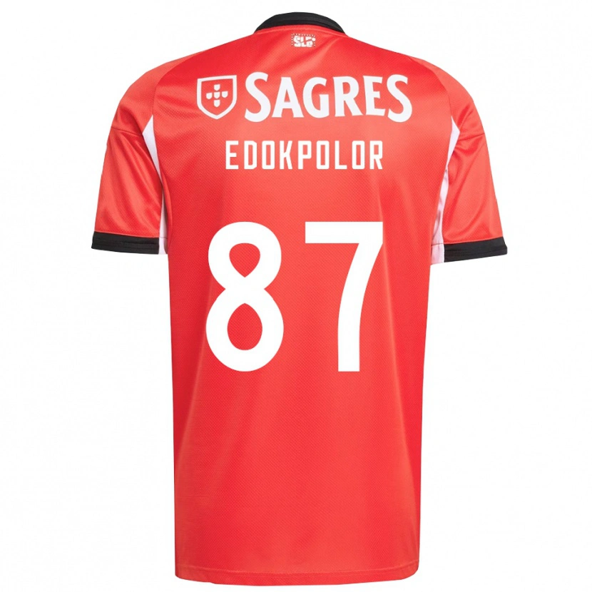 Danxen Mænd Peter Edokpolor #87 Rød Hvid Hjemmebane Spillertrøjer 2025/26 Trøje T-Shirt