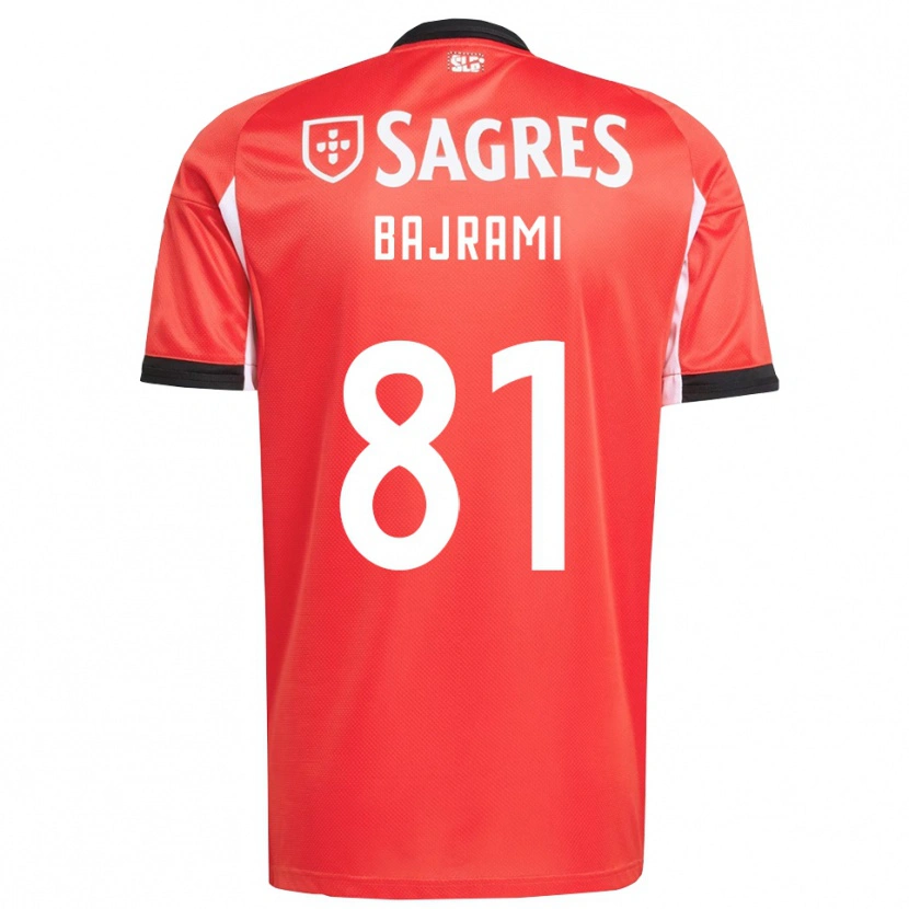 Danxen Mænd Adrian Bajrami #81 Rød Hvid Hjemmebane Spillertrøjer 2025/26 Trøje T-Shirt