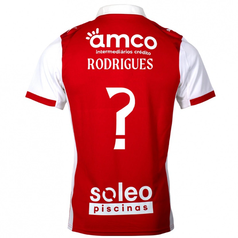 Danxen Mænd David Rodrigues #0 Rød Hvid Hjemmebane Spillertrøjer 2025/26 Trøje T-Shirt