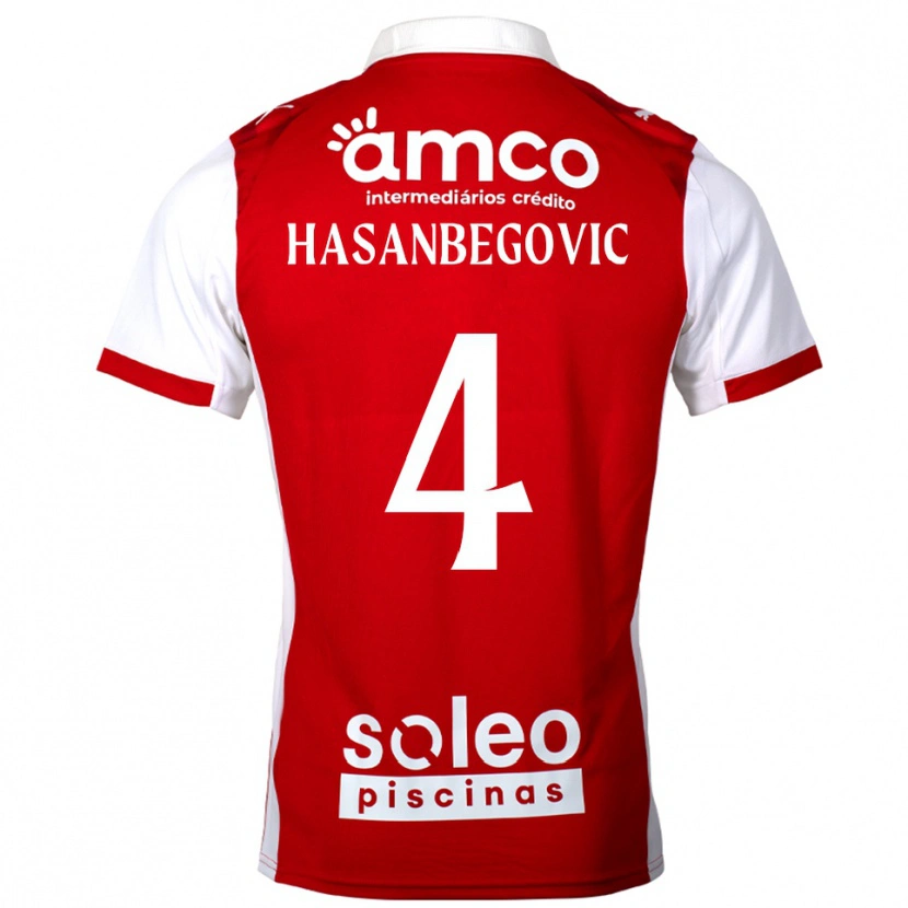 Danxen Mænd Melisa Hasanbegović #4 Rød Hvid Hjemmebane Spillertrøjer 2025/26 Trøje T-Shirt