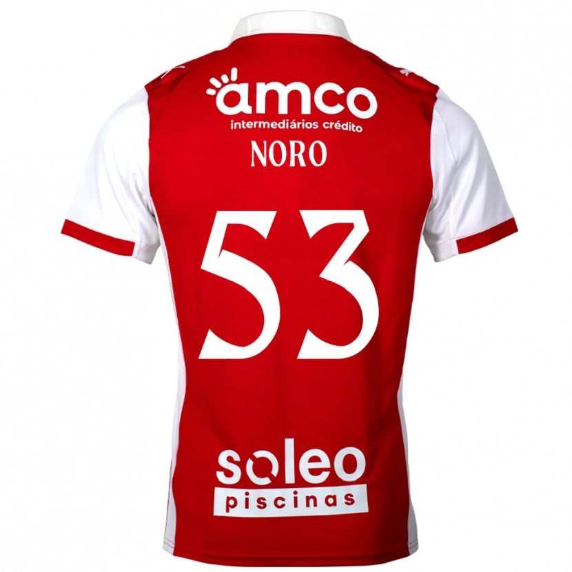 Danxen Mænd Jonatás Noro #53 Rød Hvid Hjemmebane Spillertrøjer 2025/26 Trøje T-Shirt