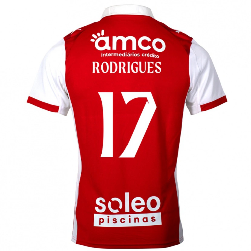 Danxen Mænd Tânia Rodrigues #17 Rød Hvid Hjemmebane Spillertrøjer 2025/26 Trøje T-Shirt