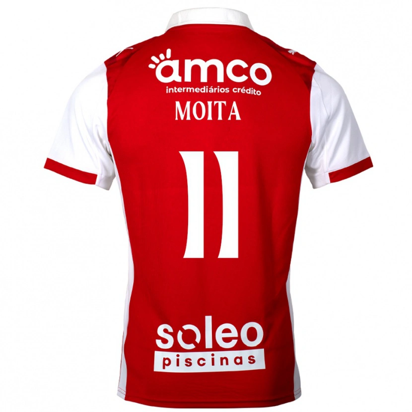 Danxen Mænd Carlos Moita #11 Rød Hvid Hjemmebane Spillertrøjer 2025/26 Trøje T-Shirt