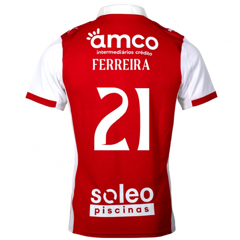 Danxen Mænd Ana Carolina Ferreira #21 Rød Hvid Hjemmebane Spillertrøjer 2025/26 Trøje T-Shirt