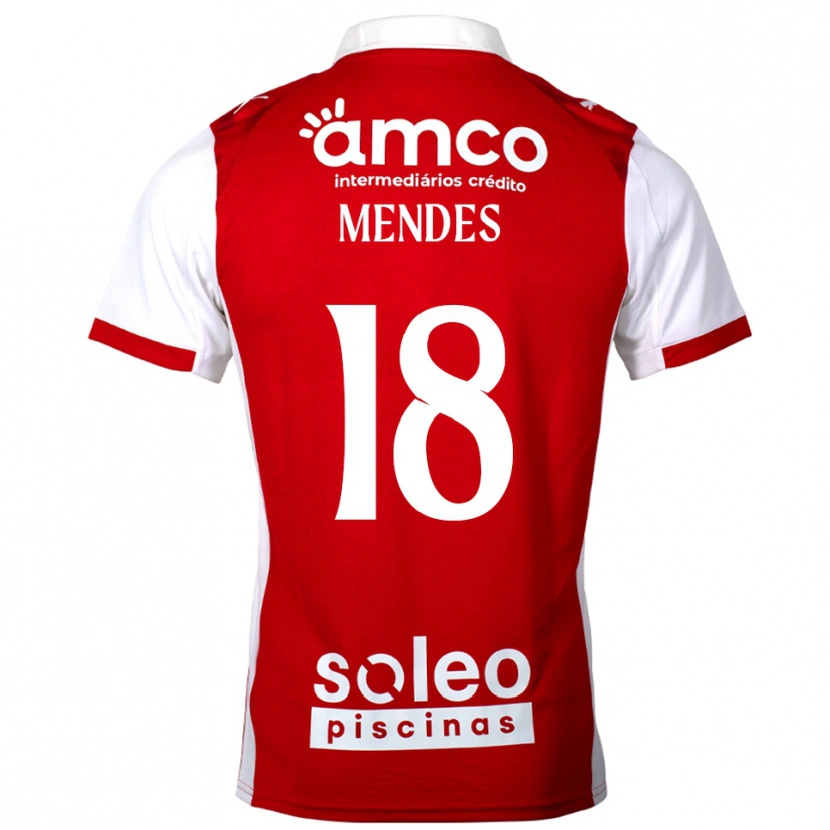 Danxen Mænd Carolina Mendes #18 Rød Hvid Hjemmebane Spillertrøjer 2025/26 Trøje T-Shirt