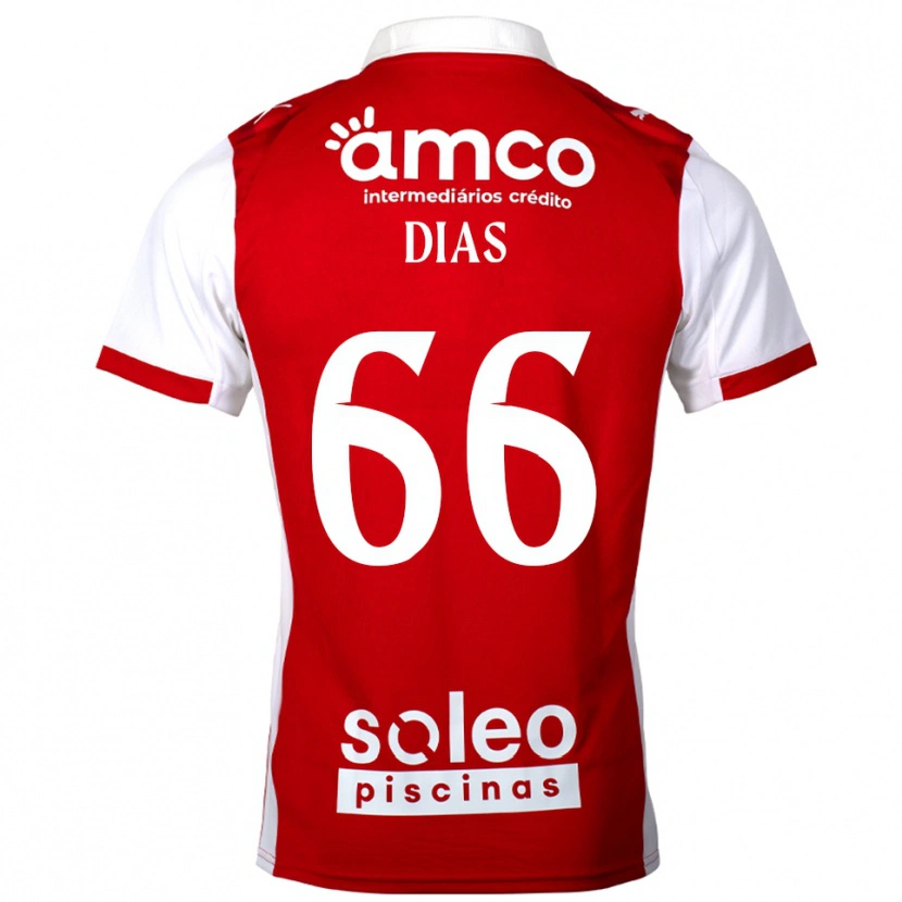 Danxen Mænd Gonçalo Dias #66 Rød Hvid Hjemmebane Spillertrøjer 2025/26 Trøje T-Shirt