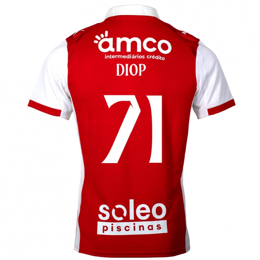 Danxen Mænd Mamadou Diop #71 Rød Hvid Hjemmebane Spillertrøjer 2025/26 Trøje T-Shirt