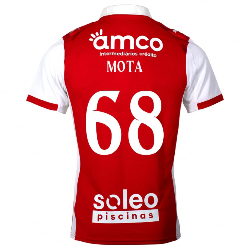 Danxen Mænd Edgar Mota #68 Rød Hvid Hjemmebane Spillertrøjer 2025/26 Trøje T-Shirt