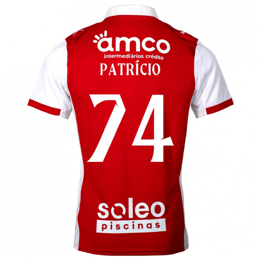 Danxen Mænd Nuno Patrício #74 Rød Hvid Hjemmebane Spillertrøjer 2025/26 Trøje T-Shirt