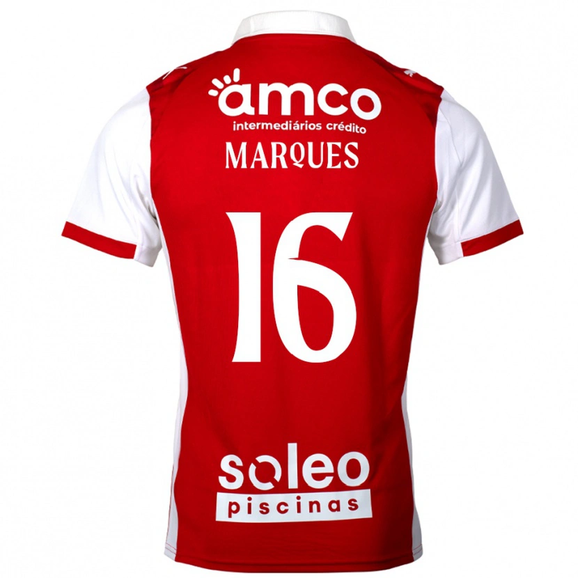 Danxen Mænd Rodrigo Marques #16 Rød Hvid Hjemmebane Spillertrøjer 2025/26 Trøje T-Shirt