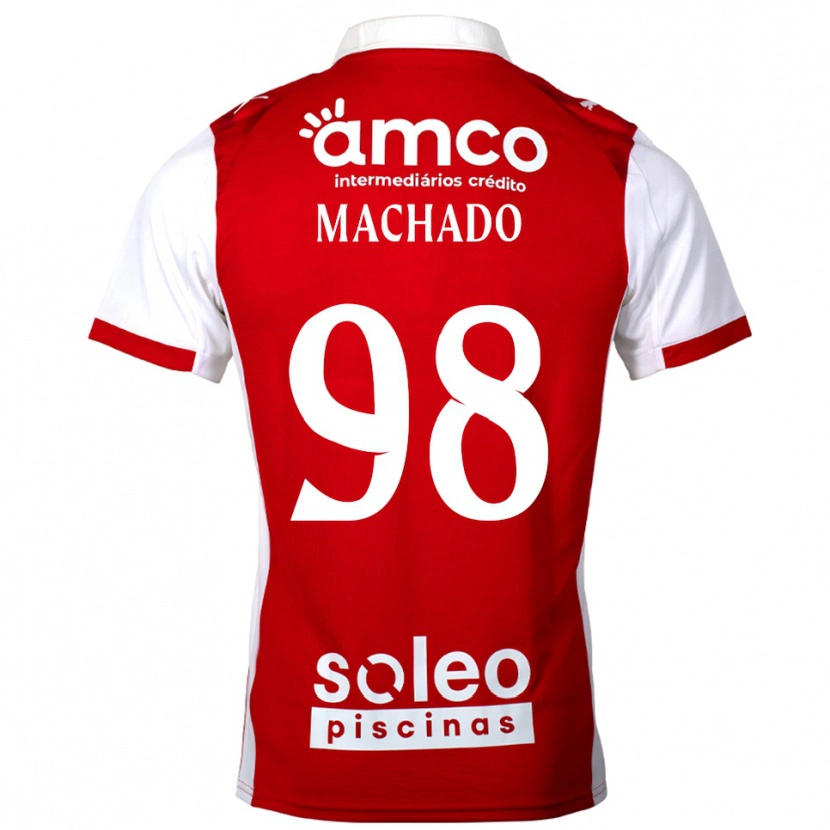 Danxen Mænd Gonçalo Machado #98 Rød Hvid Hjemmebane Spillertrøjer 2025/26 Trøje T-Shirt