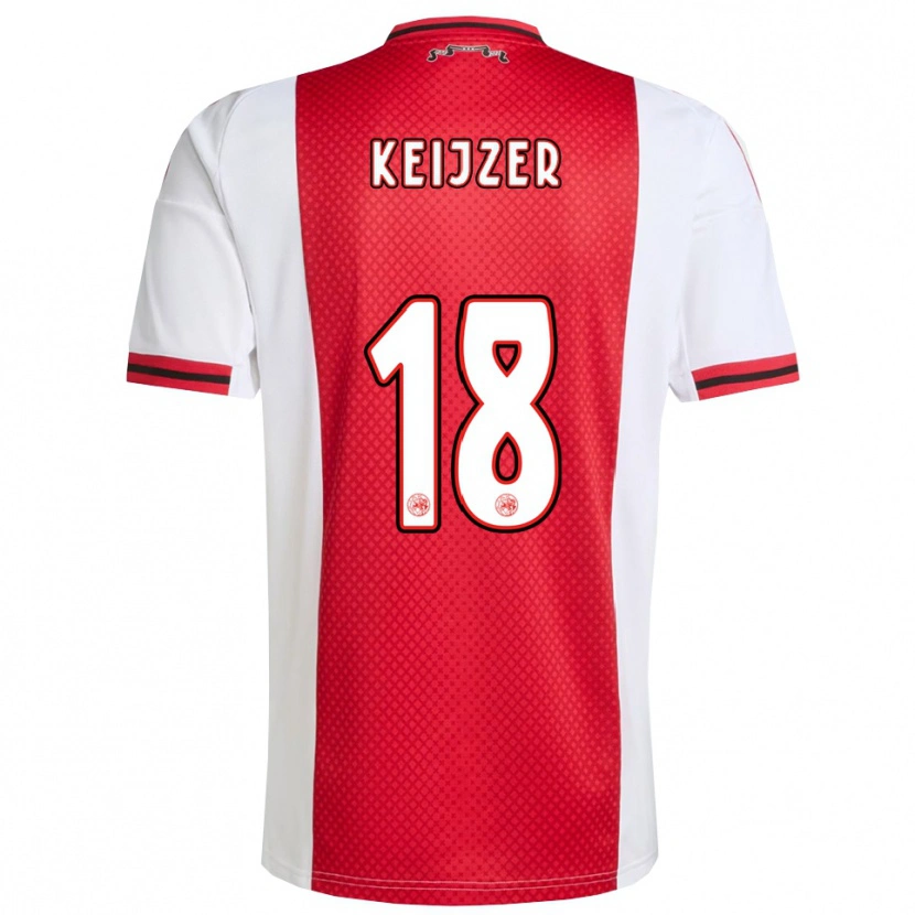 Danxen Mænd Milicia Keijzer #18 Rød Hvid Hjemmebane Spillertrøjer 2025/26 Trøje T-Shirt