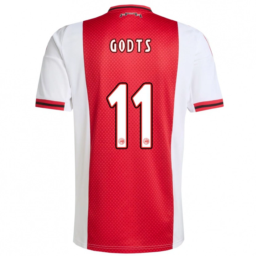 Danxen Mænd Mika Godts #11 Rød Hvid Hjemmebane Spillertrøjer 2025/26 Trøje T-Shirt