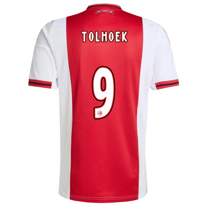 Danxen Mænd Danique Tolhoek #9 Rød Hvid Hjemmebane Spillertrøjer 2025/26 Trøje T-Shirt
