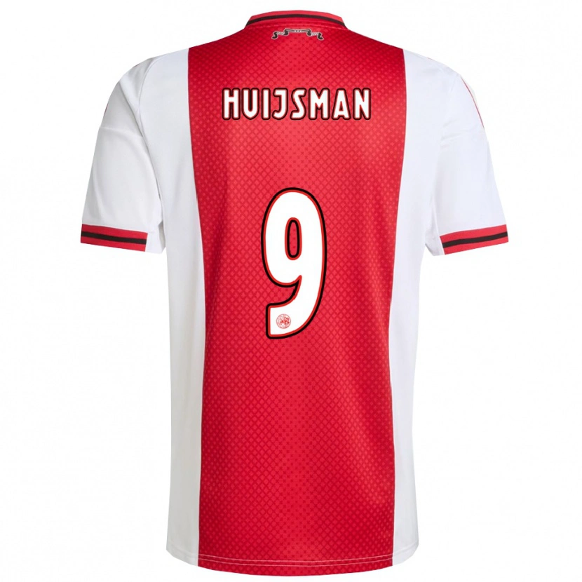 Danxen Mænd Mitchi Huijsman #9 Rød Hvid Hjemmebane Spillertrøjer 2025/26 Trøje T-Shirt