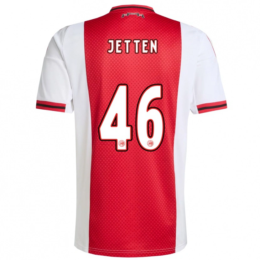 Danxen Mænd Lucas Jetten #46 Rød Hvid Hjemmebane Spillertrøjer 2025/26 Trøje T-Shirt