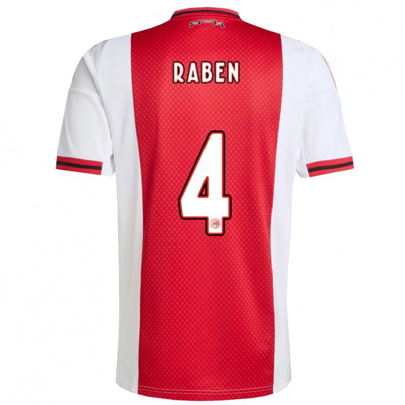 Danxen Mænd Niall Raben #4 Rød Hvid Hjemmebane Spillertrøjer 2025/26 Trøje T-Shirt