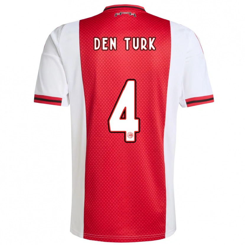 Danxen Mænd Deau Den Turk #4 Rød Hvid Hjemmebane Spillertrøjer 2025/26 Trøje T-Shirt