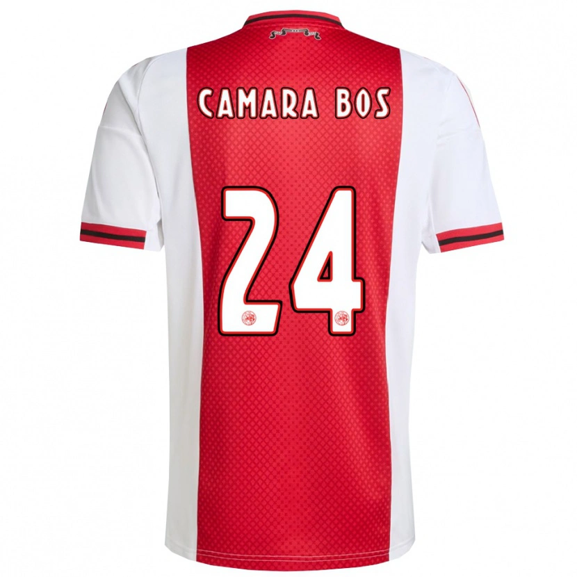 Danxen Mænd Daniel Camara Bos #24 Rød Hvid Hjemmebane Spillertrøjer 2025/26 Trøje T-Shirt