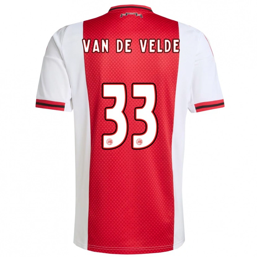 Danxen Mænd Jonna Van De Velde #33 Rød Hvid Hjemmebane Spillertrøjer 2025/26 Trøje T-Shirt
