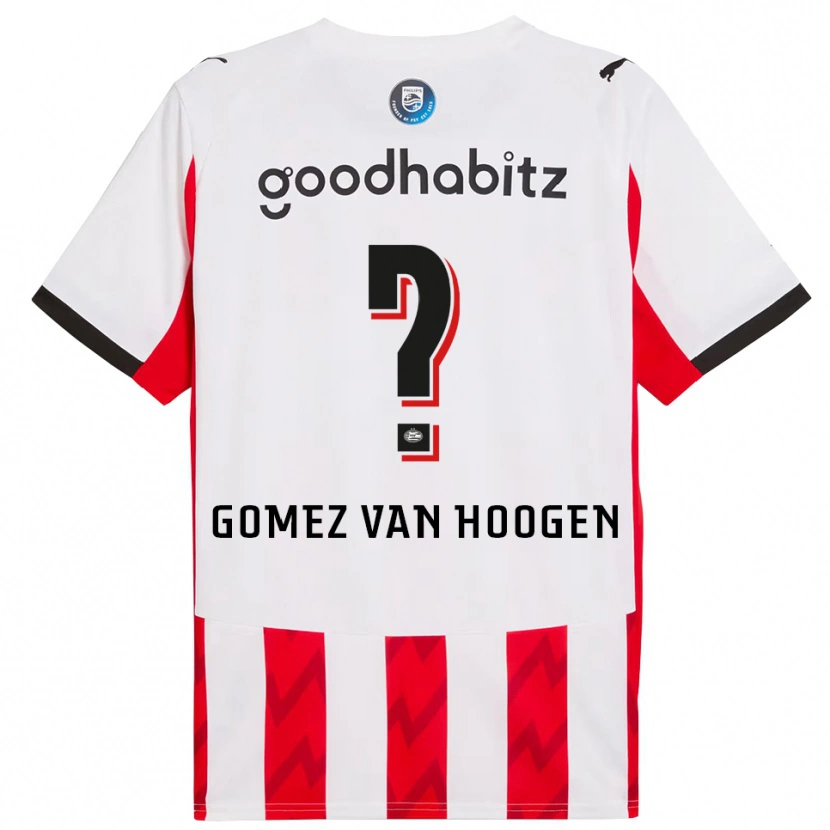 Danxen Mænd Samuel Gomez Van Hoogen #0 Rød Hvid Hjemmebane Spillertrøjer 2025/26 Trøje T-Shirt