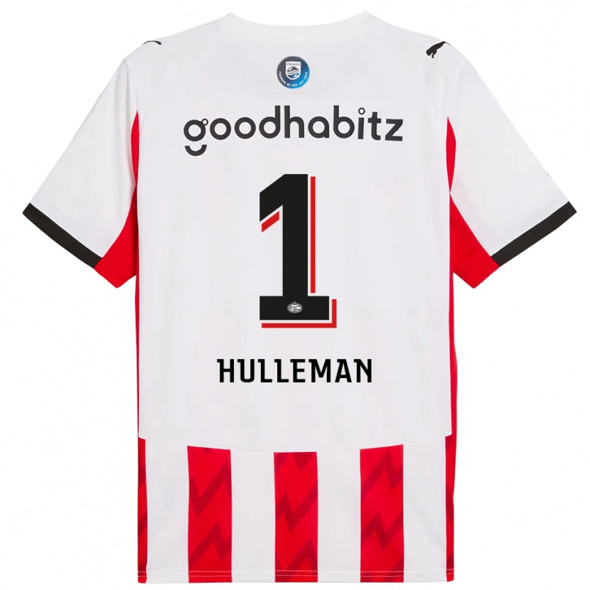 Danxen Mænd Daan Hulleman #1 Rød Hvid Hjemmebane Spillertrøjer 2025/26 Trøje T-Shirt